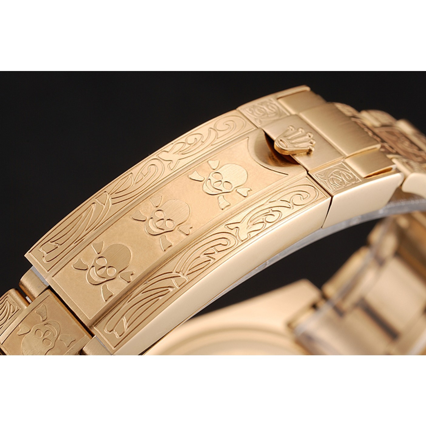 MiroTime Rolex Submariner Skull Limited Edition Black Dial Gold Case And Bracelet 1454071