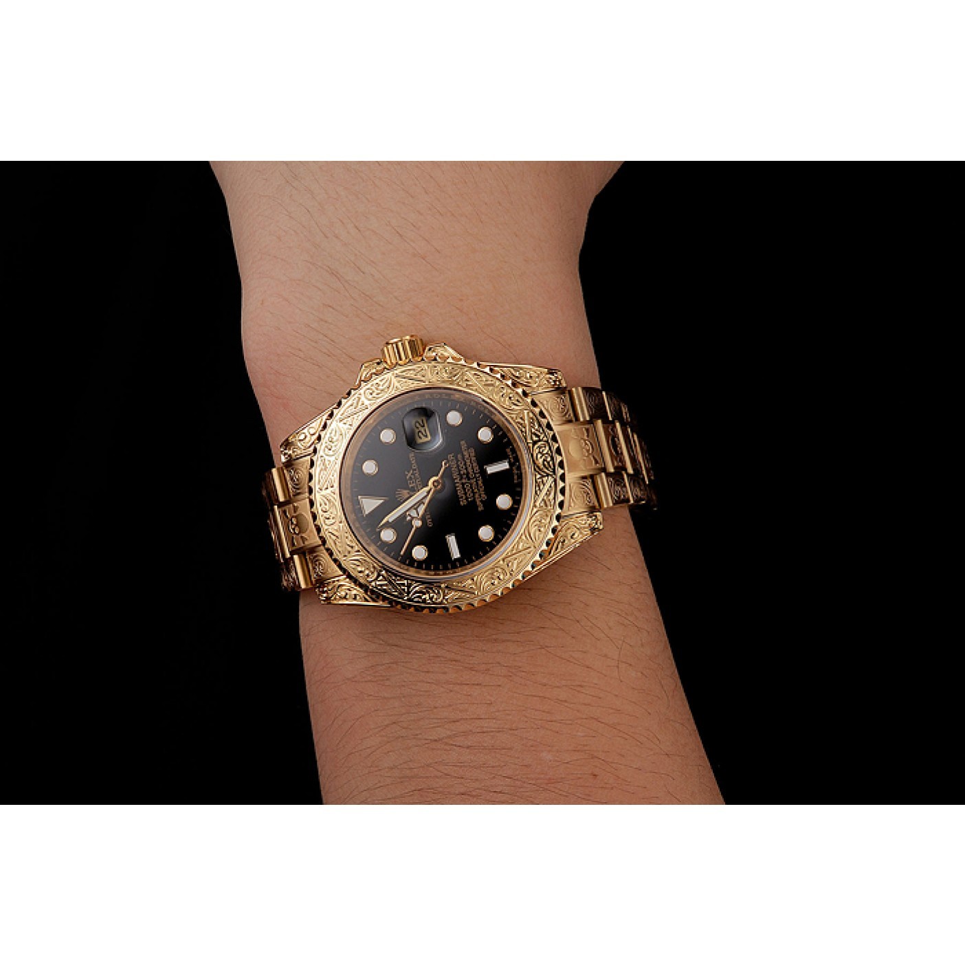 MiroTime Rolex Submariner Skull Limited Edition Black Dial Gold Case And Bracelet 1454071