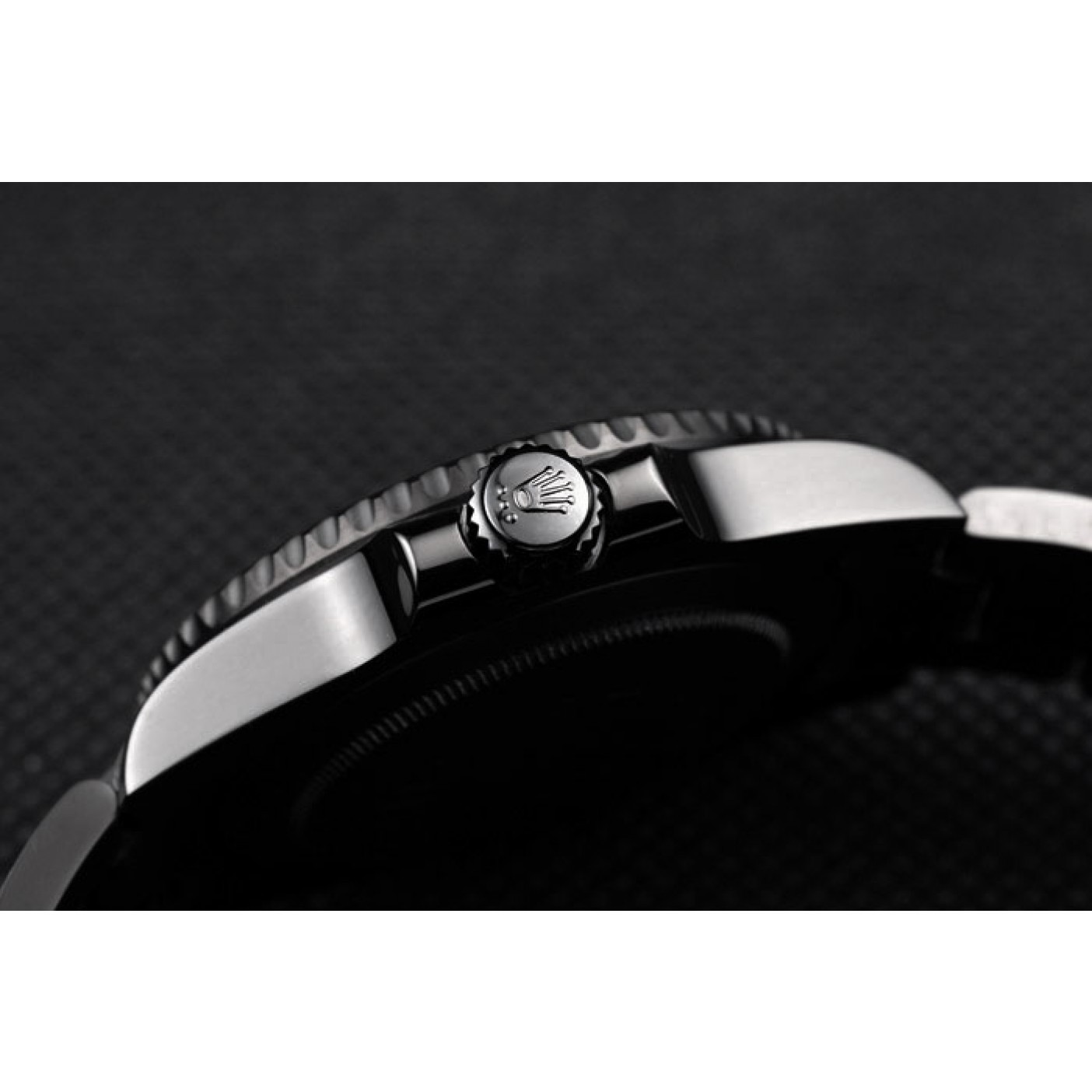 MiroTime Rolex Swiss Submariner Pro-Hunter Black Steel Strap Black Dial