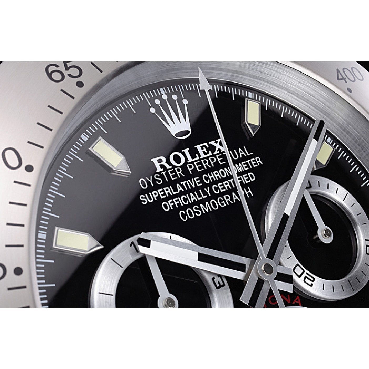 MiroTime Rolex Daytona Cosmograph Wall Clock Silver-Black 621909