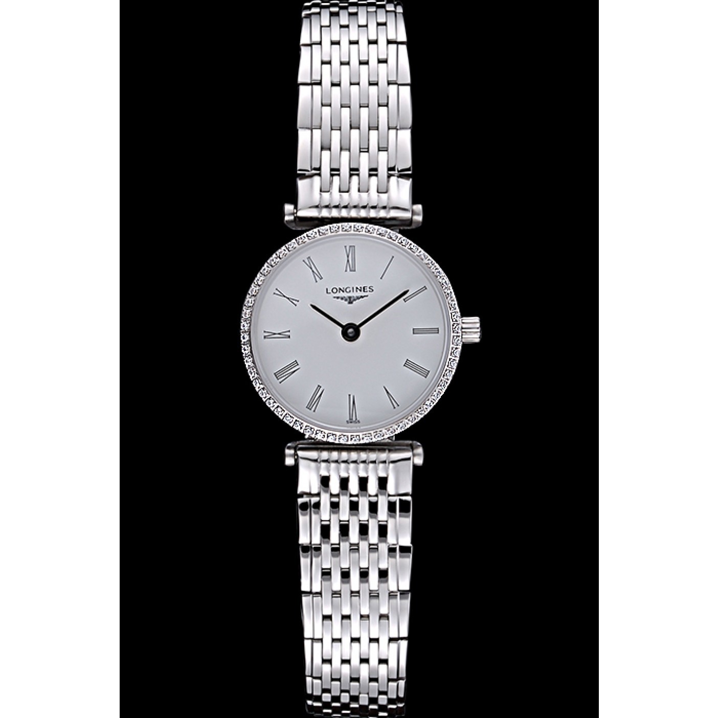 MiroTime Longines La Grande Classique Stainless Steel White Dial Diamond Bezel Femme 622110