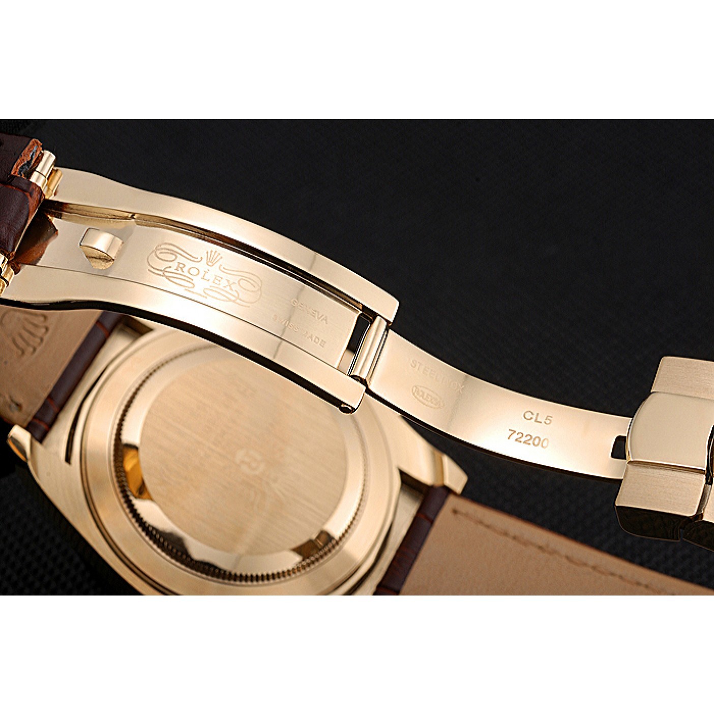 MiroTime Rolex Cosmograph Daytona Gold Case White Dial Brown Leather Bracelet 622633