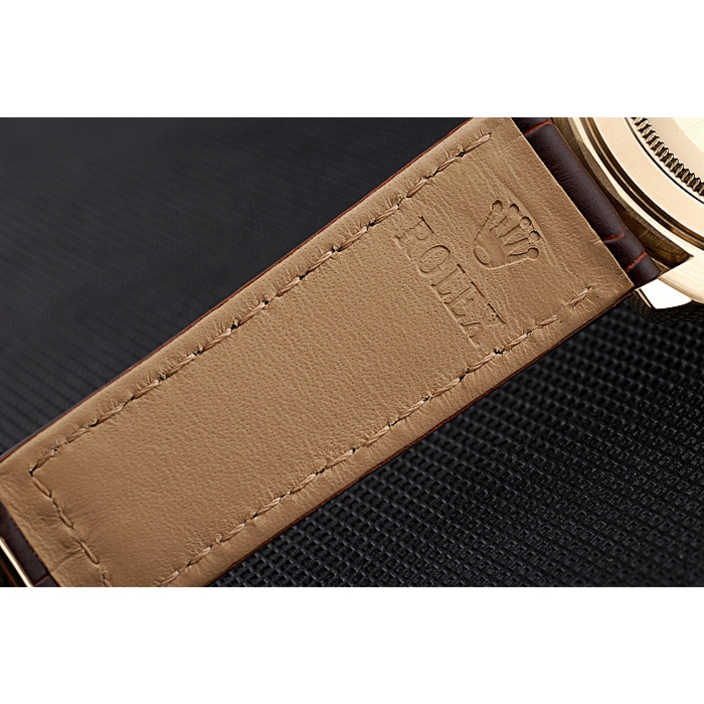 MiroTime Rolex Cosmograph Daytona Gold Case White Dial Brown Leather Bracelet 622633