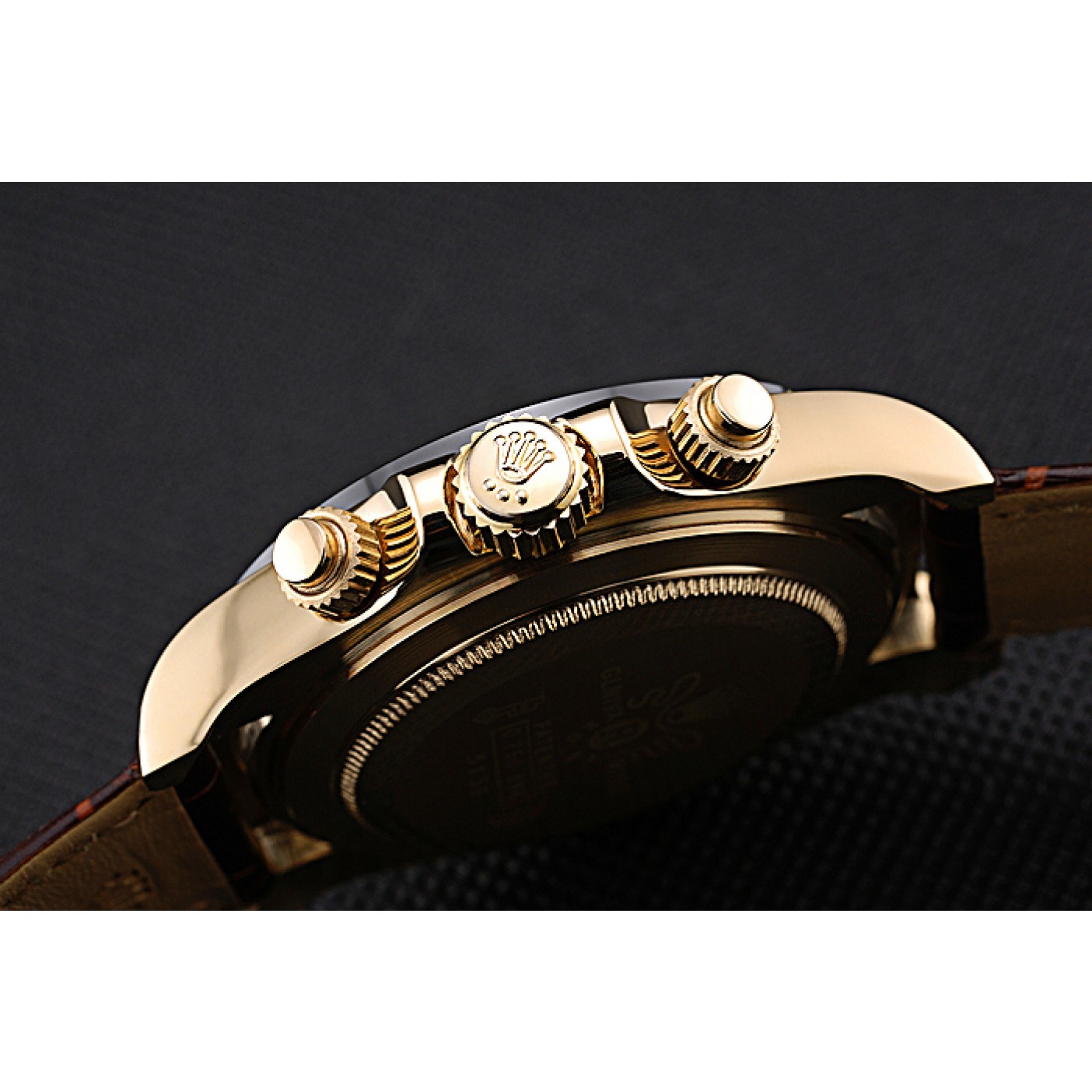 MiroTime Rolex Cosmograph Daytona Gold Case White Dial Brown Leather Bracelet 622633