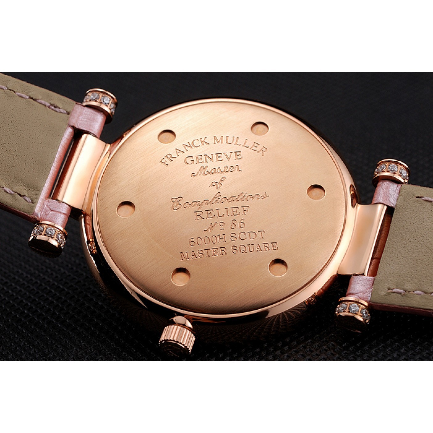 MiroTime Franck Muller Double Mistery 4 Saisons White Dial Rose Gold Case Light Pink Leather Strap