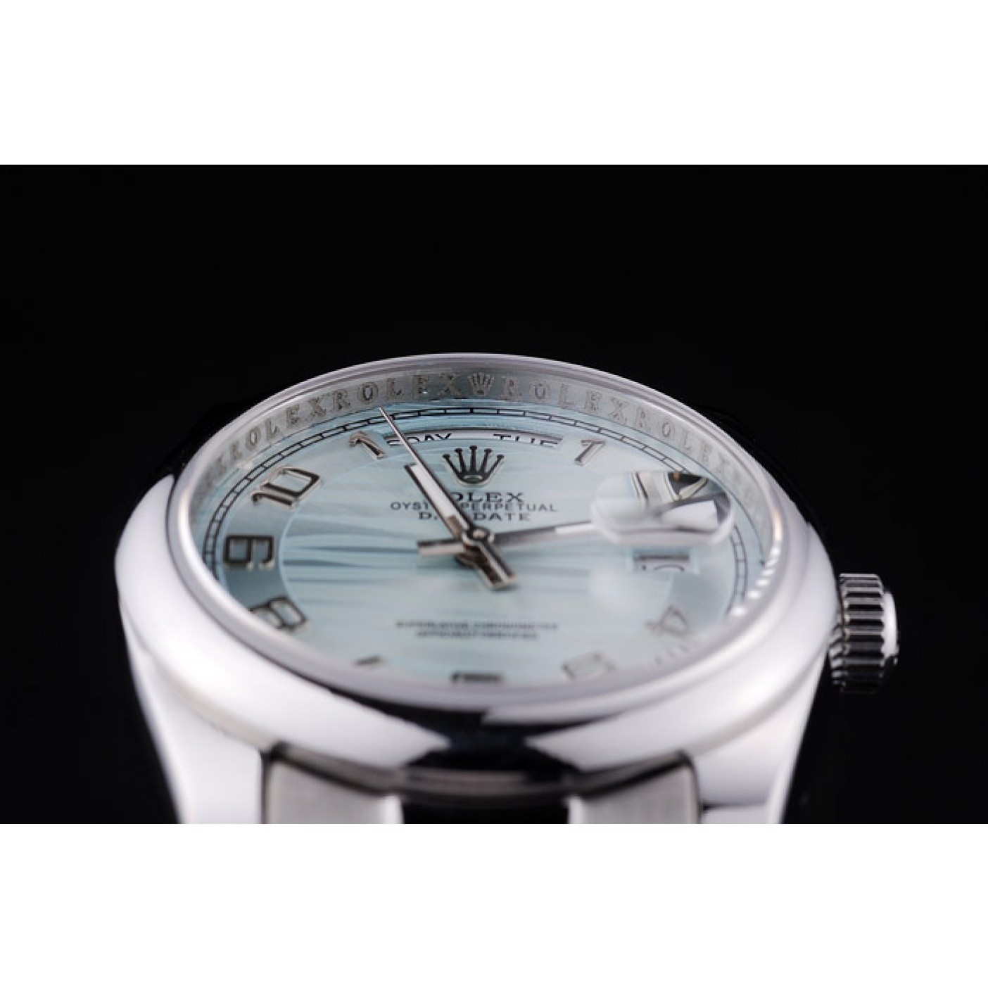 MiroTime Rolex DayDate Polished Silver Bezel White Dial 7470