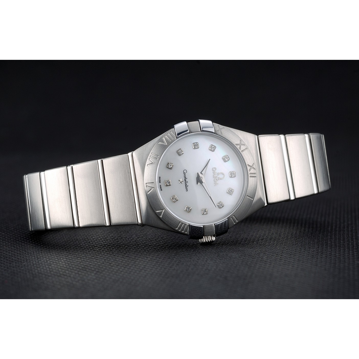MiroTime Swiss Lady Omega Constellation Stainless Steel Bracelet Silver Dial 80290