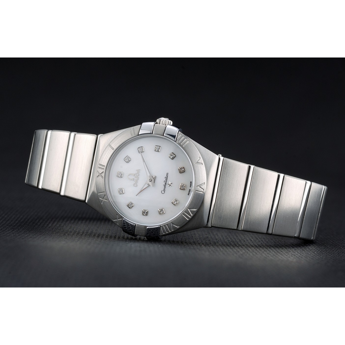 MiroTime Swiss Lady Omega Constellation Stainless Steel Bracelet Silver Dial 80290