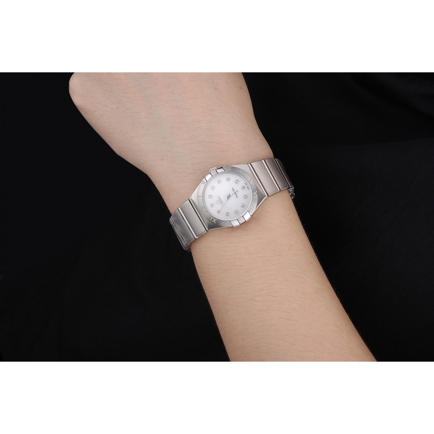 MiroTime Swiss Lady Omega Constellation Stainless Steel Bracelet Silver Dial 80290
