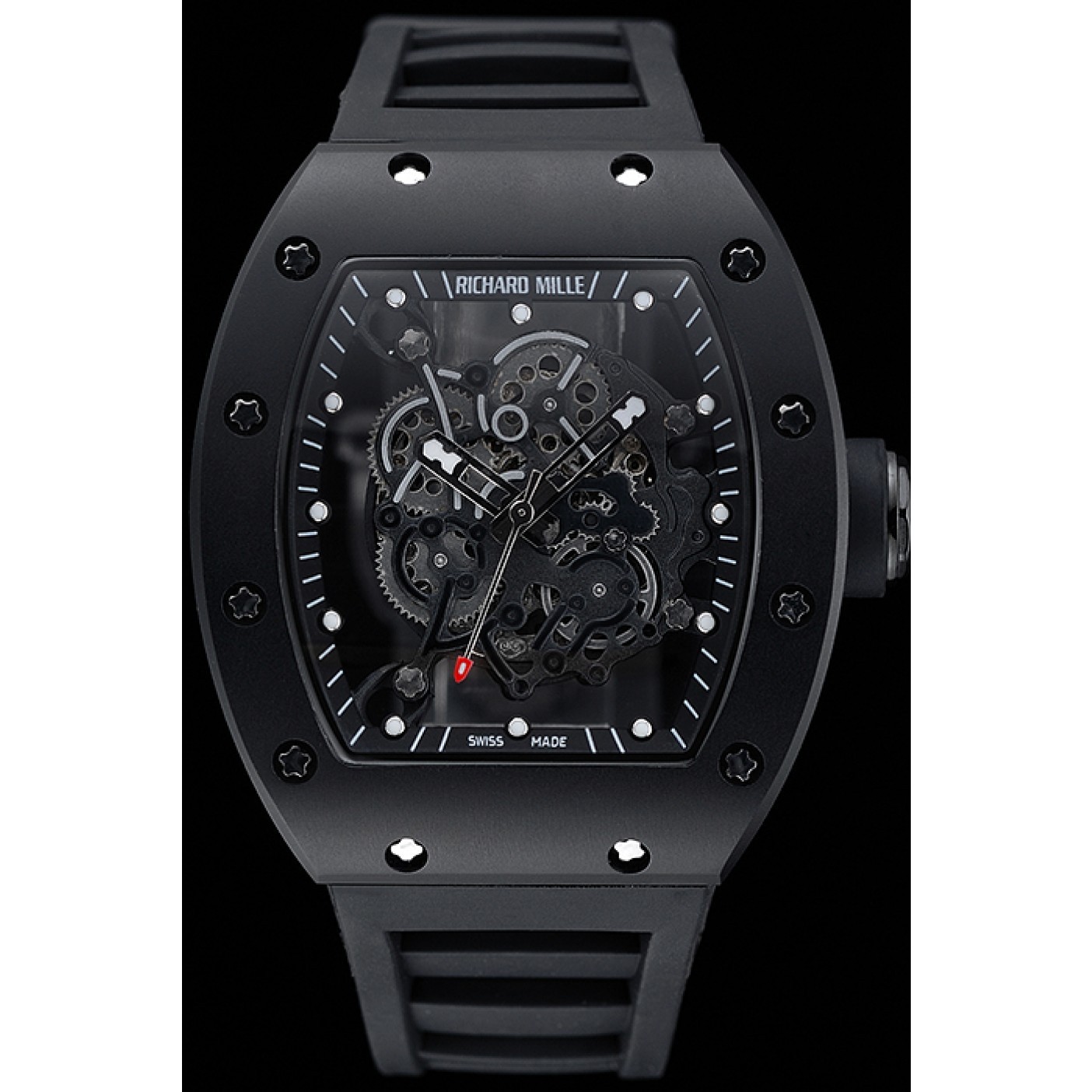 MiroTime Richard Mille RM 055 Bubba Watson Black Case Black Rubber Bracelet 1454199