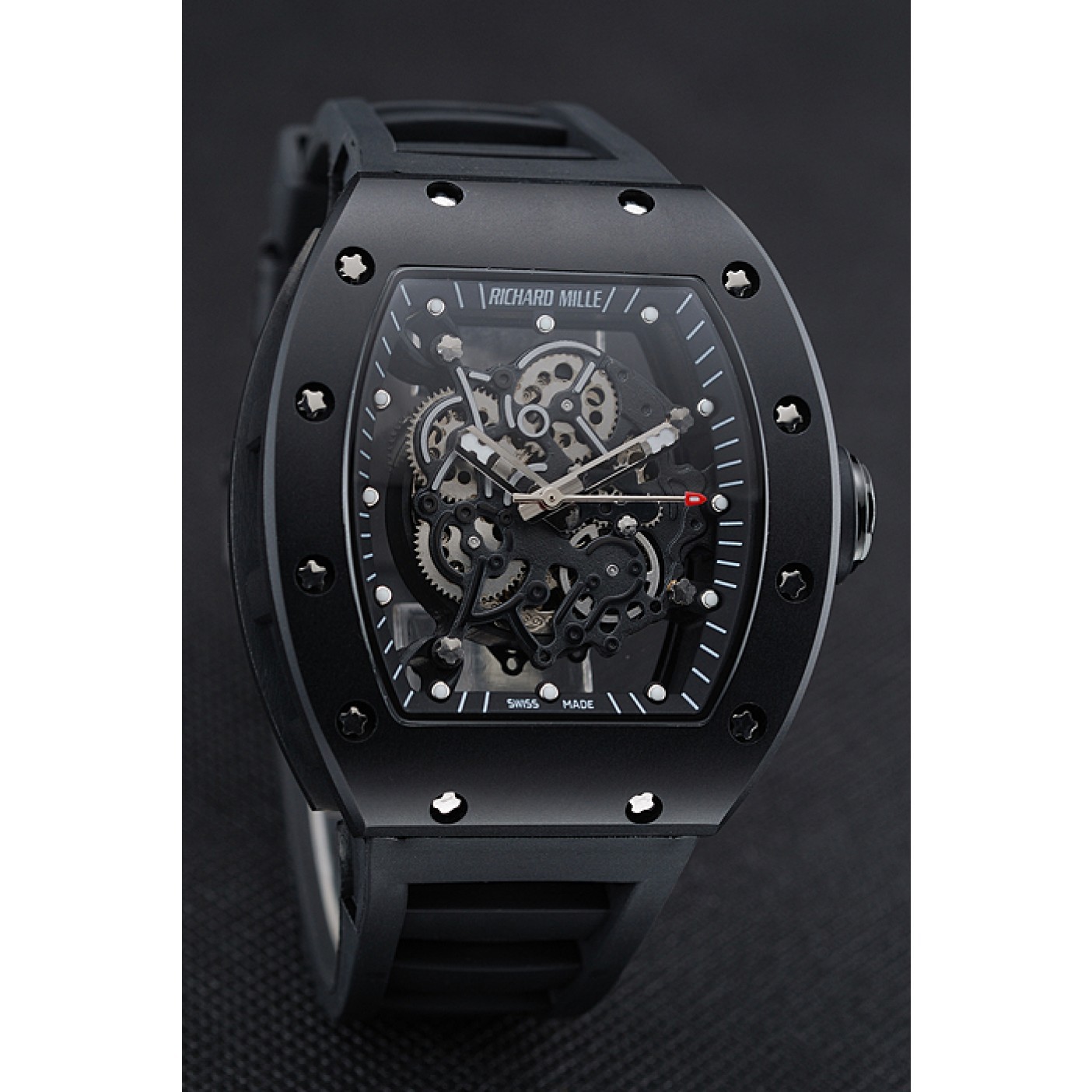 MiroTime Richard Mille RM 055 Bubba Watson Black Case Black Rubber Bracelet 1454199
