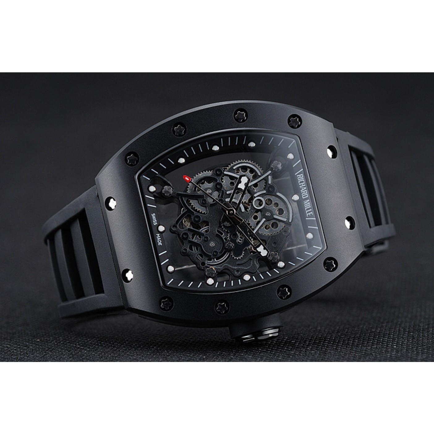 MiroTime Richard Mille RM 055 Bubba Watson Black Case Black Rubber Bracelet 1454199