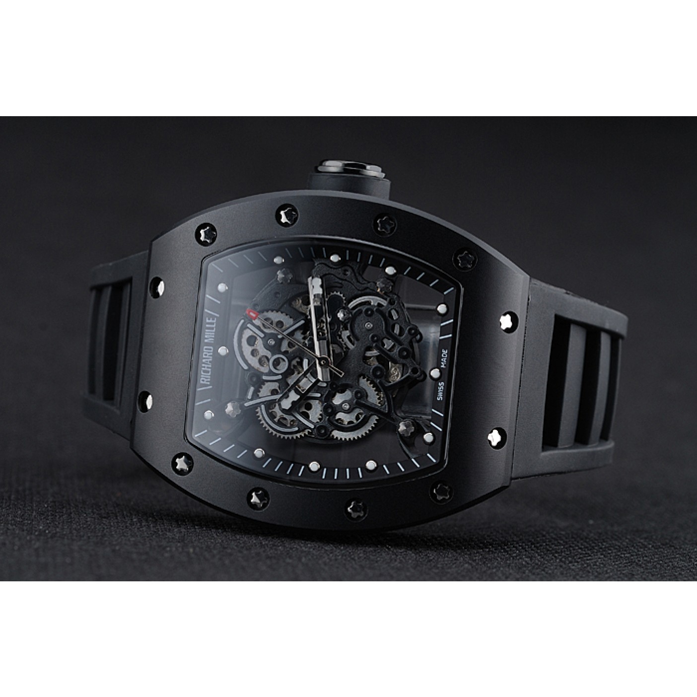MiroTime Richard Mille RM 055 Bubba Watson Black Case Black Rubber Bracelet 1454199
