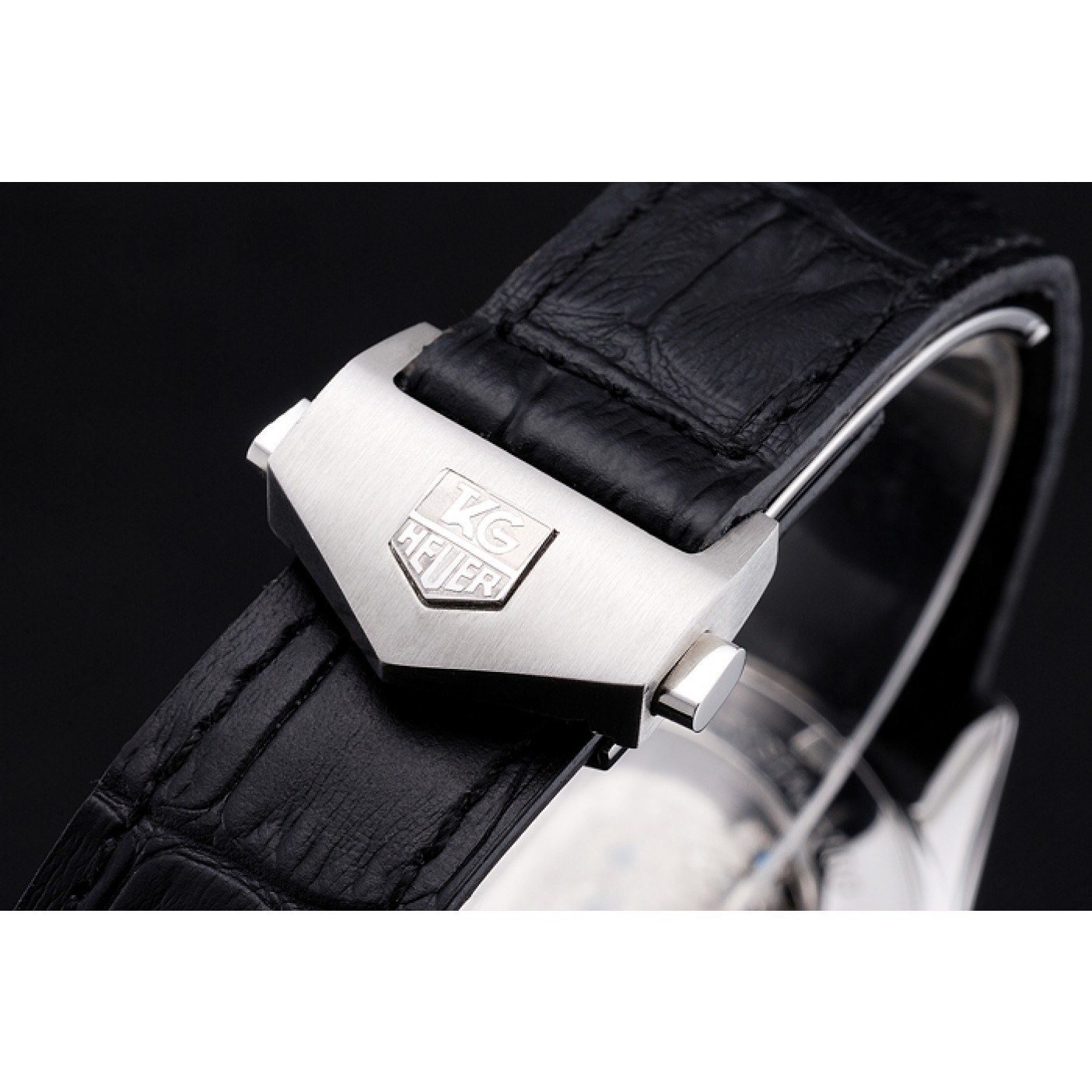 MiroTime Tag Heuer Carrerra Calibre 6 Black Dial Rose Gold Black Leather Band 622163