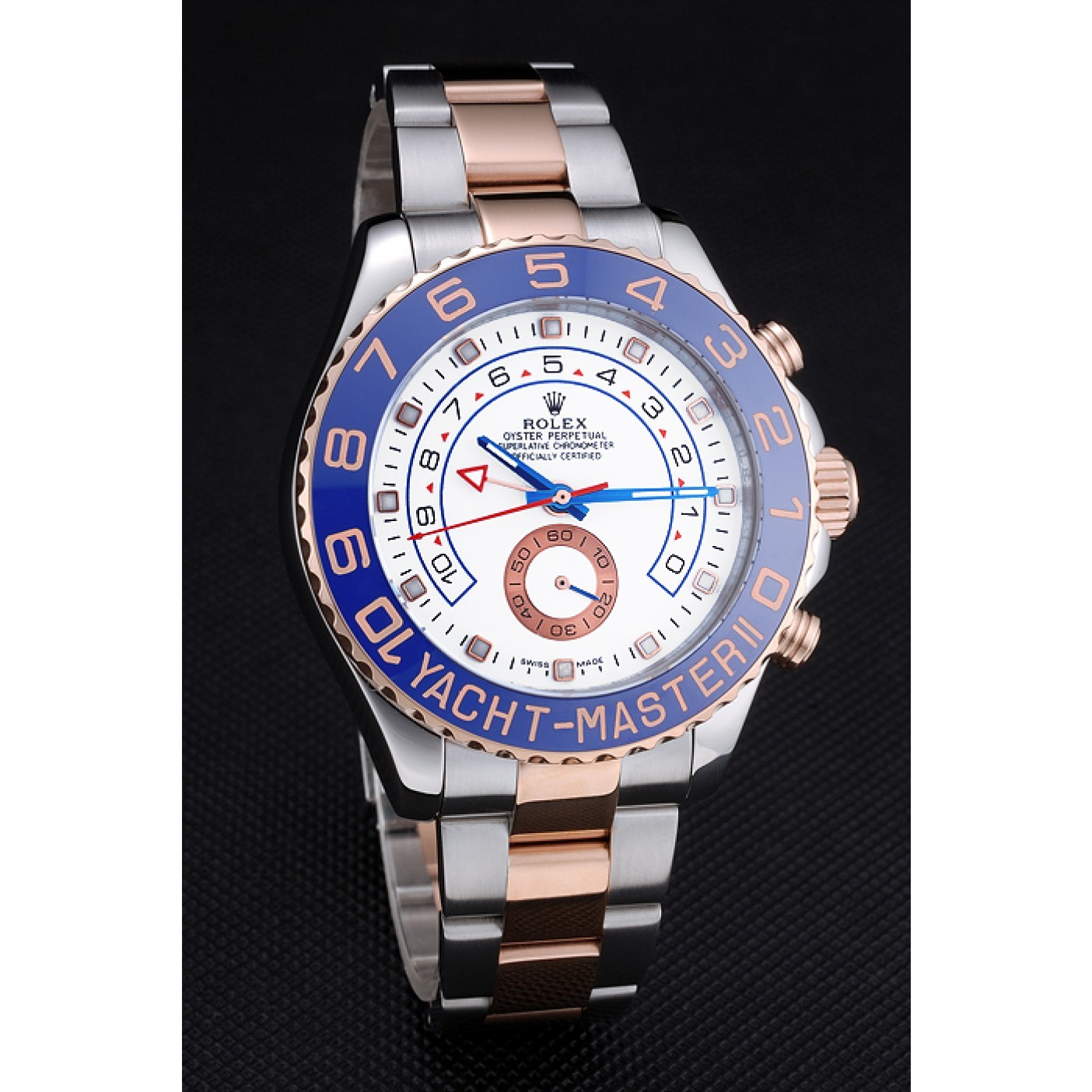 MiroTime Rolex Yacht-Master II White Dial Blue Bezel Stainless Steel and Rose Gold Bracelet 622270