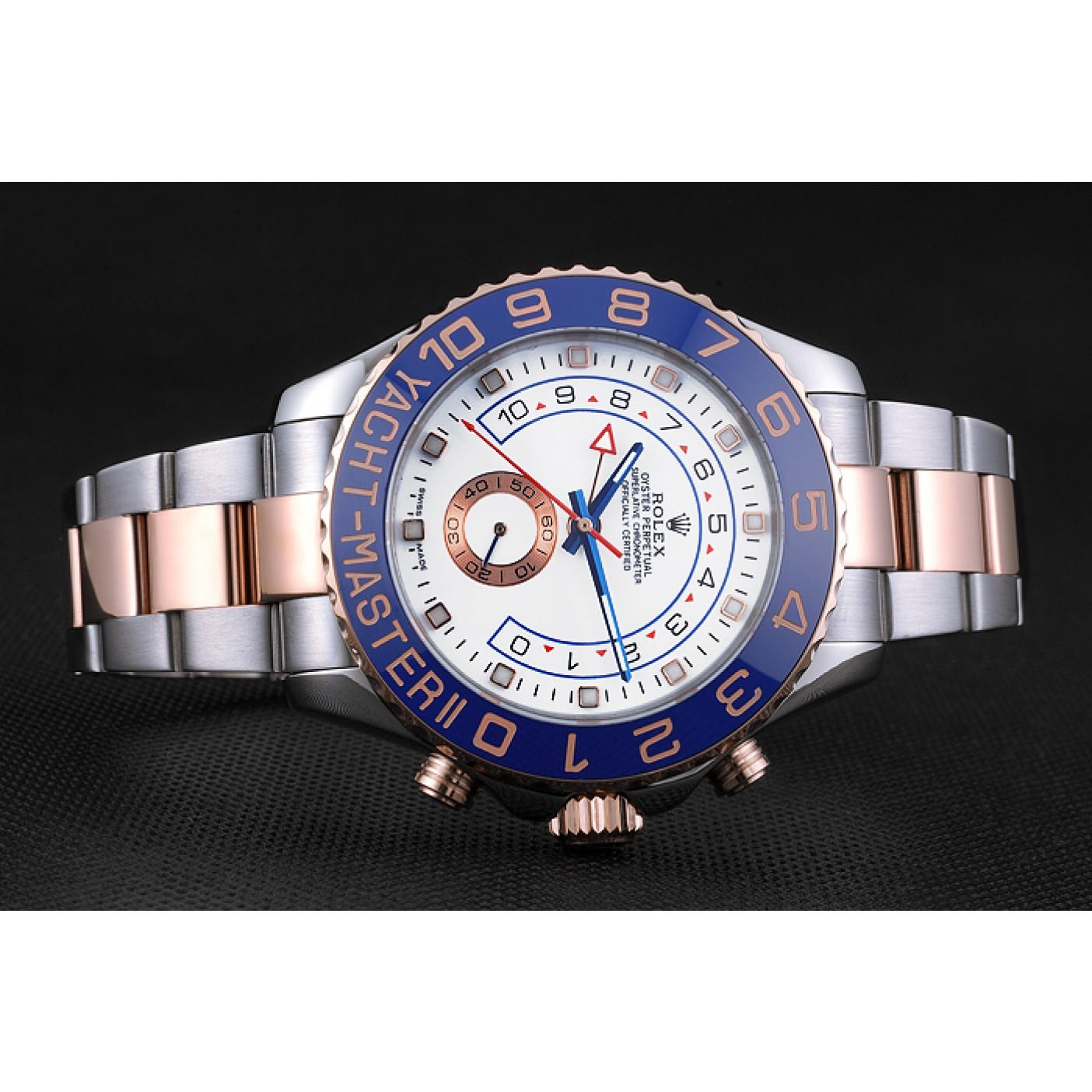 MiroTime Rolex Yacht-Master II White Dial Blue Bezel Stainless Steel and Rose Gold Bracelet 622270