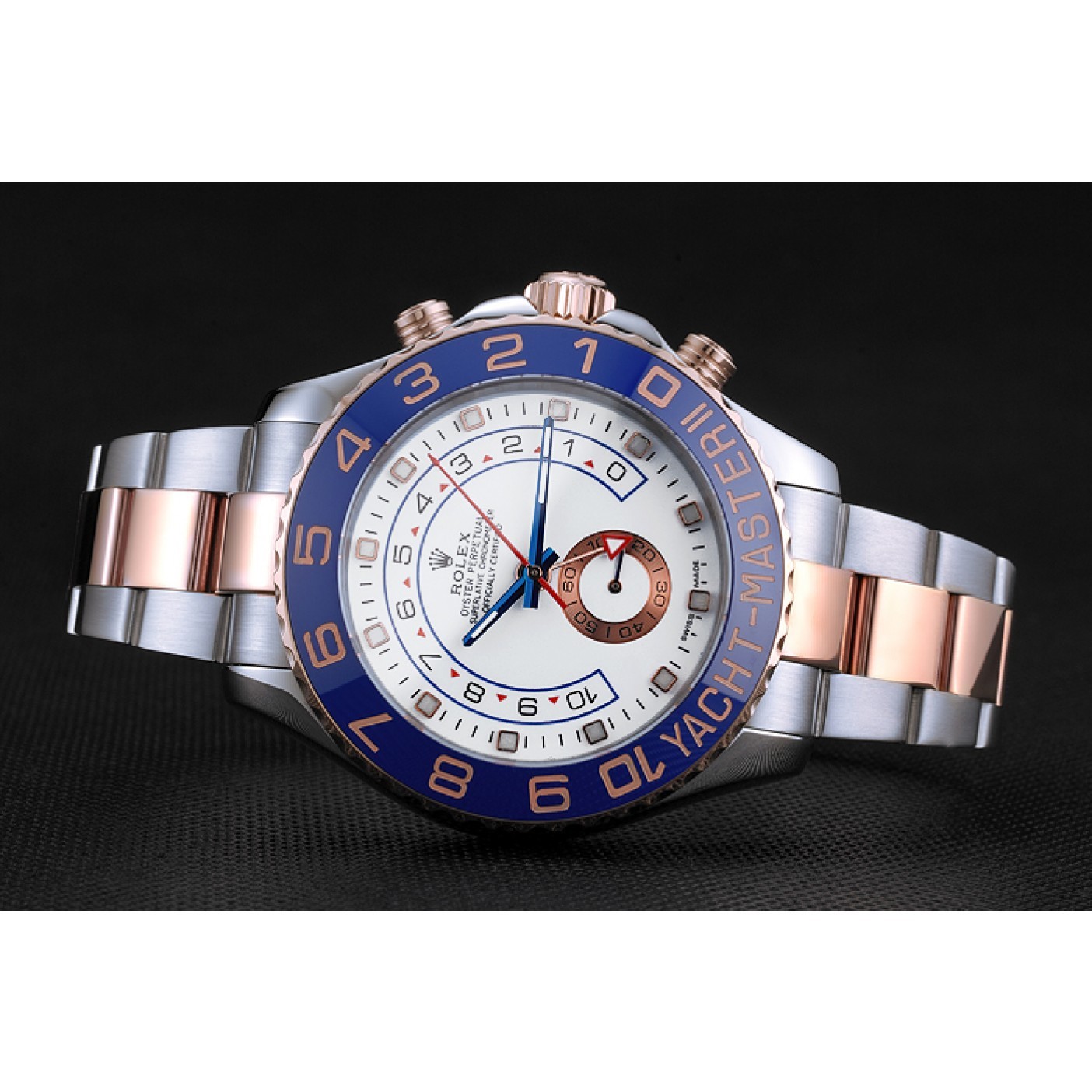 MiroTime Rolex Yacht-Master II White Dial Blue Bezel Stainless Steel and Rose Gold Bracelet 622270