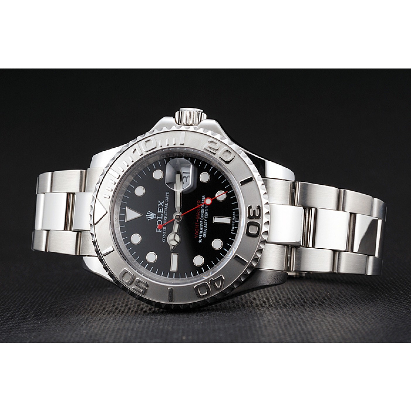 MiroTime Swiss Rolex Yacht-Master Black Dial Stainless Steel Case And Bracelet