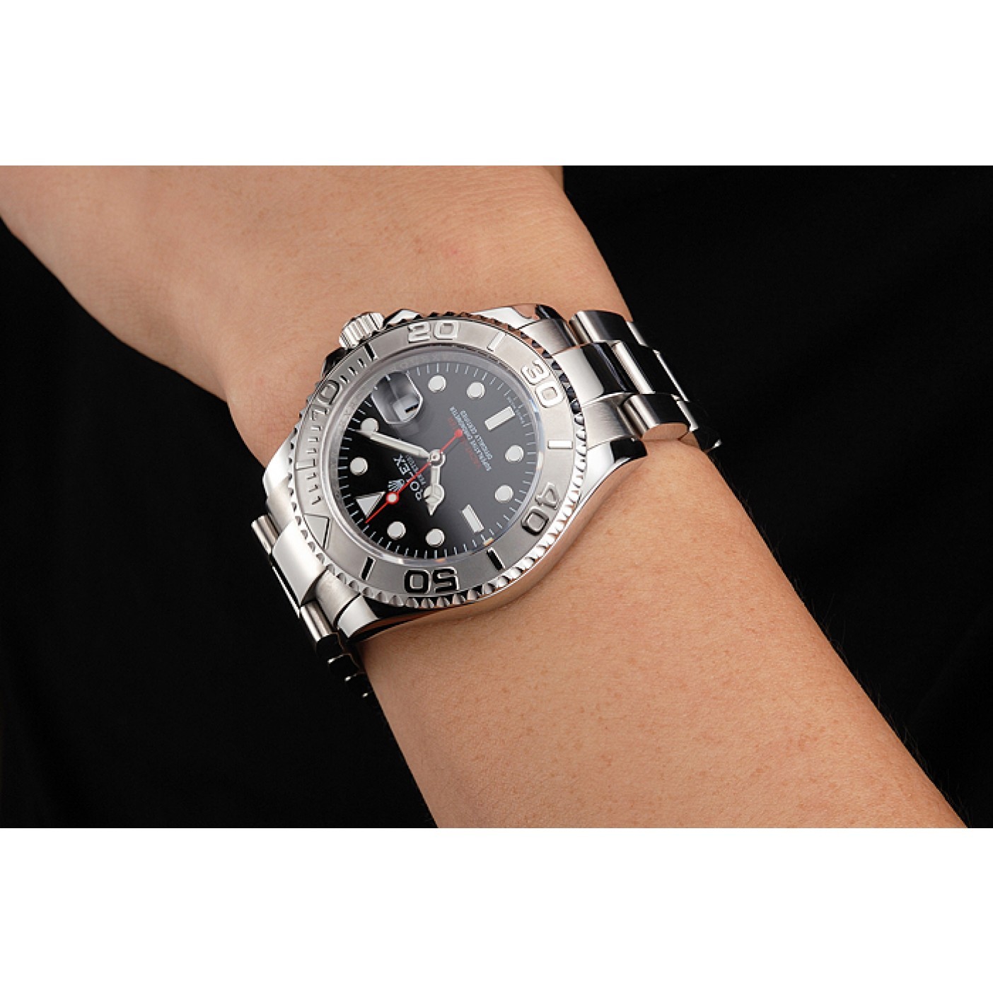 MiroTime Swiss Rolex Yacht-Master Black Dial Stainless Steel Case And Bracelet