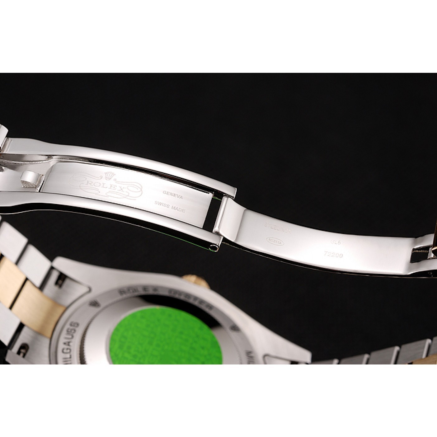 MiroTime Swiss Rolex Day-Date White Dial Gold Diamond Case Two Tone Stainless Steel Bracelet 1453971