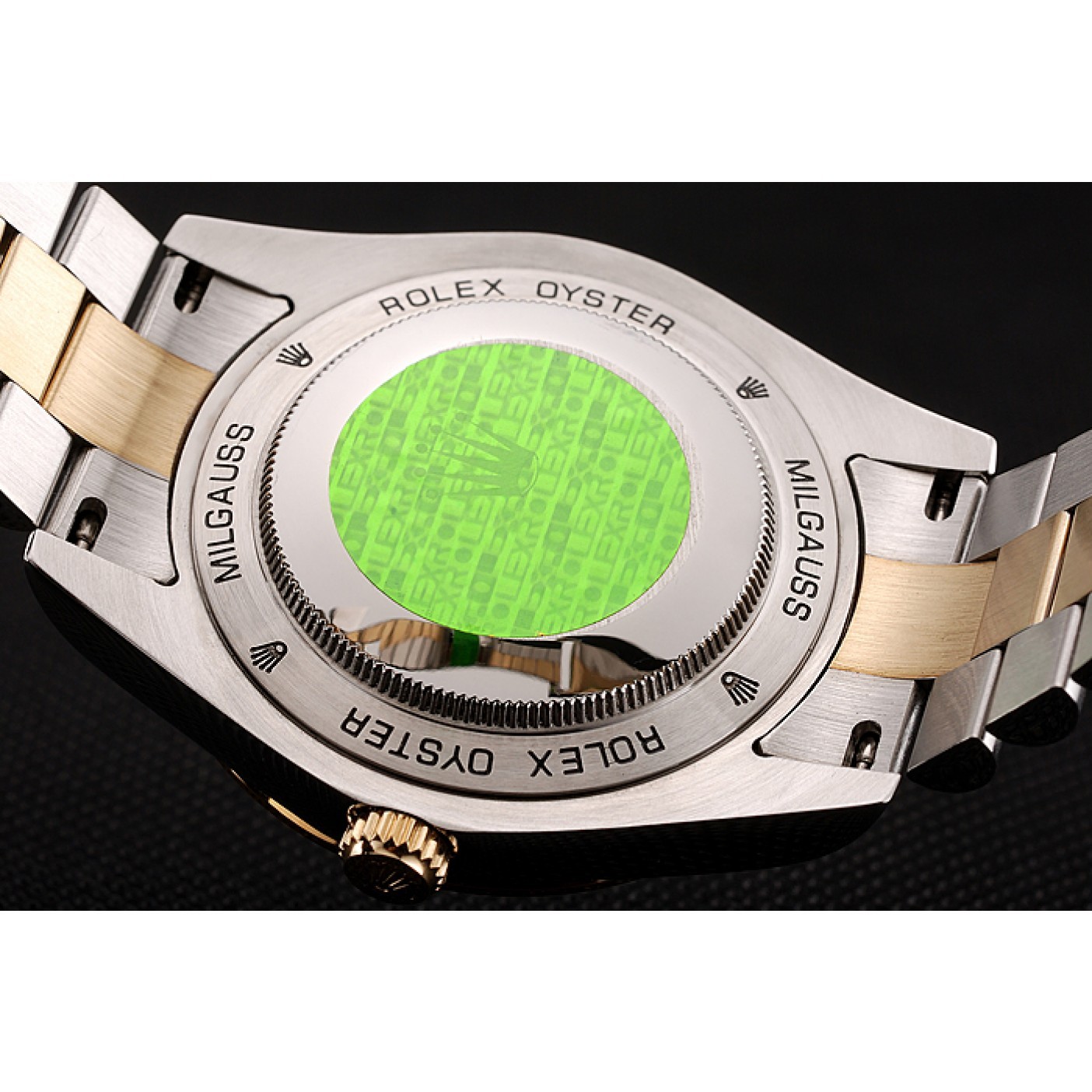 MiroTime Swiss Rolex Day-Date White Dial Gold Diamond Case Two Tone Stainless Steel Bracelet 1453971