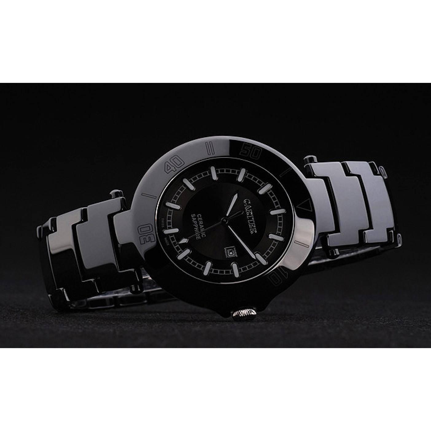 MiroTime Cartier Pasha 43mm Black Dial Black Ceramic Case