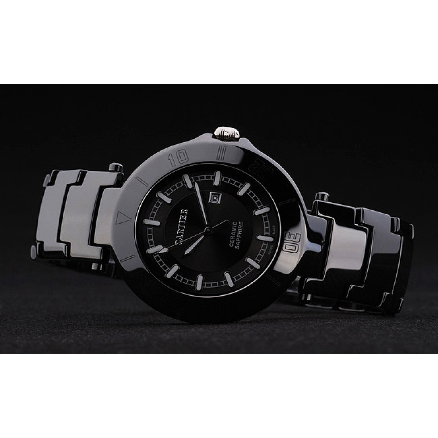 MiroTime Cartier Pasha 43mm Black Dial Black Ceramic Case