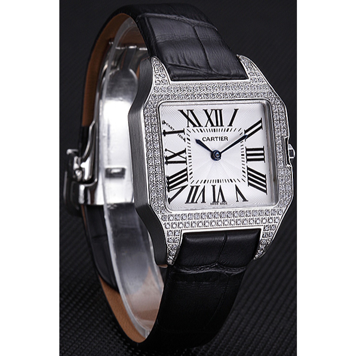 MiroTime Cartier Santos 100 Diamond Silver Bezel 621909