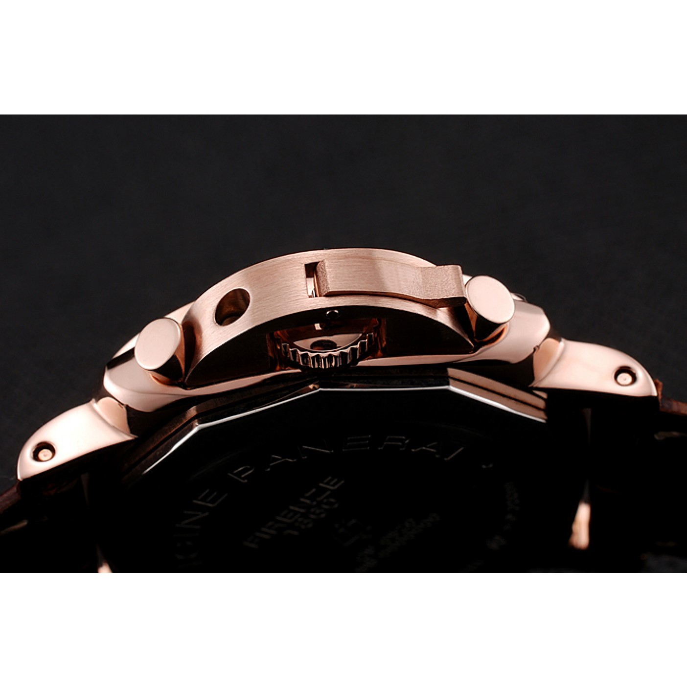 MiroTime Panerai Radiomir 8 Days Chronograph White Dial Rose Gold Case Brown Leather Strap 1453796