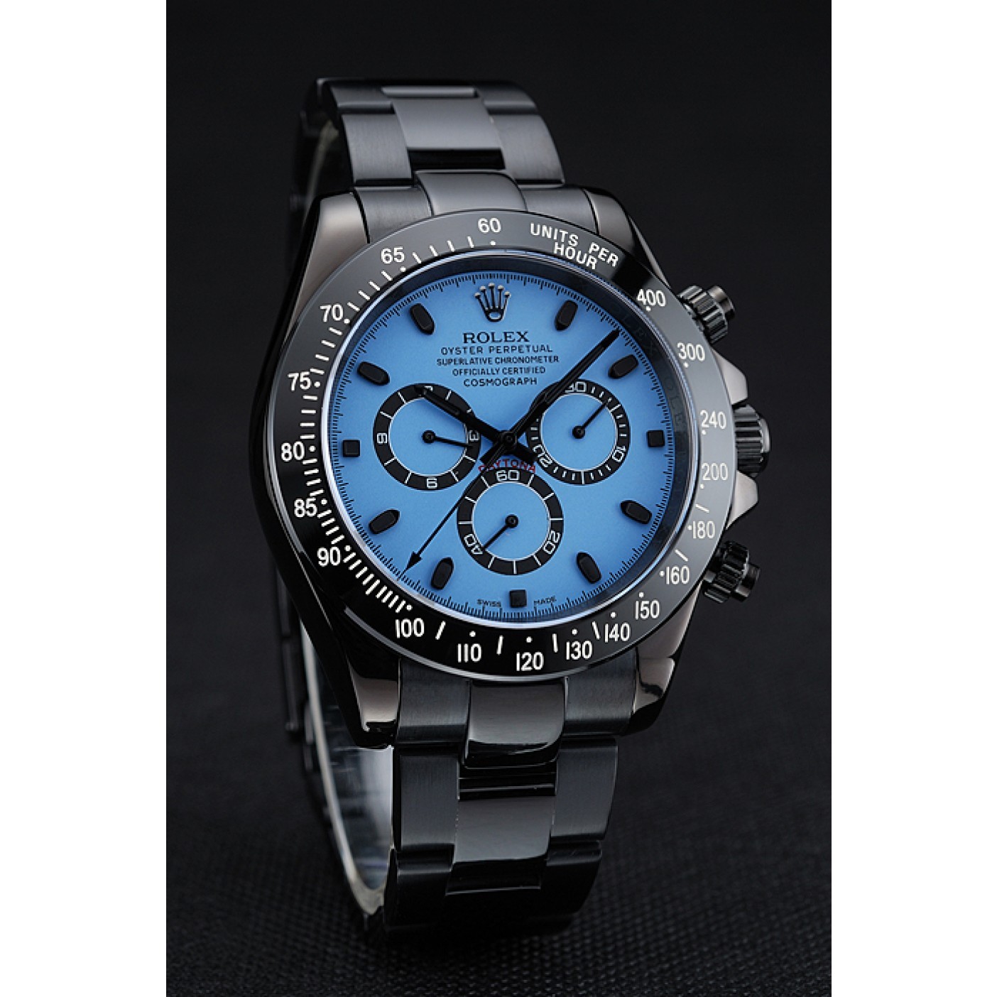 MiroTime Rolex Cosmograph Daytona Blue And Black Dial Black Stainless Steel Case And Bracelet 1454250