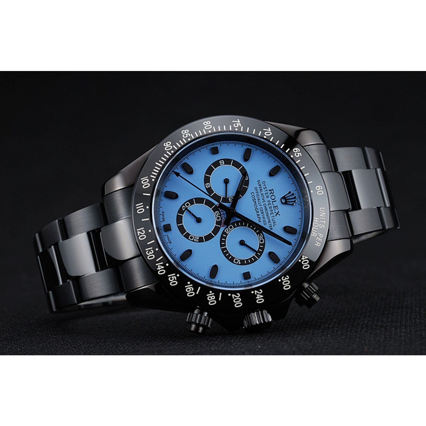 MiroTime Rolex Cosmograph Daytona Blue And Black Dial Black Stainless Steel Case And Bracelet 1454250
