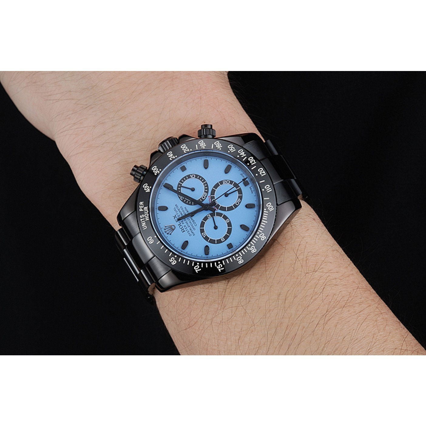 MiroTime Rolex Cosmograph Daytona Blue And Black Dial Black Stainless Steel Case And Bracelet 1454250