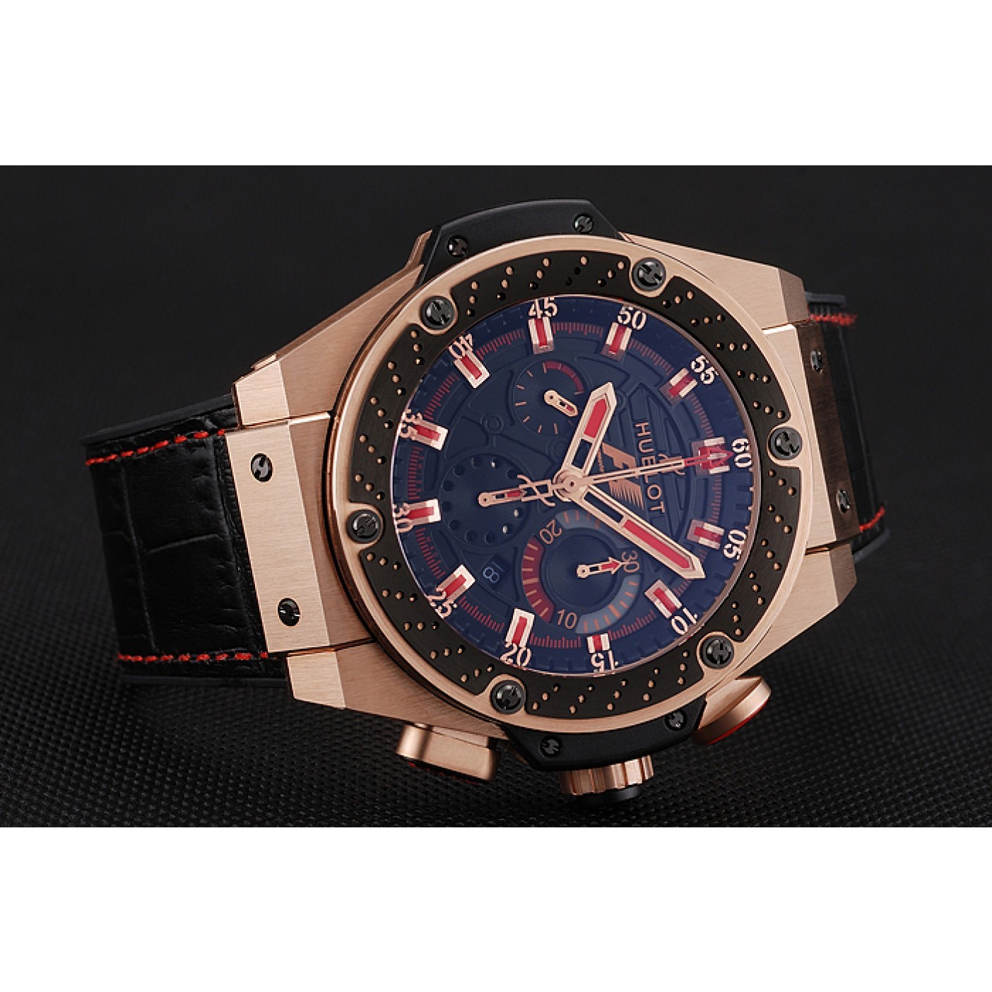 MiroTime Swiss Hublot Big Bang Limited Edition Formula 1 Black And Red Dial Gold Case Black Strap 62287