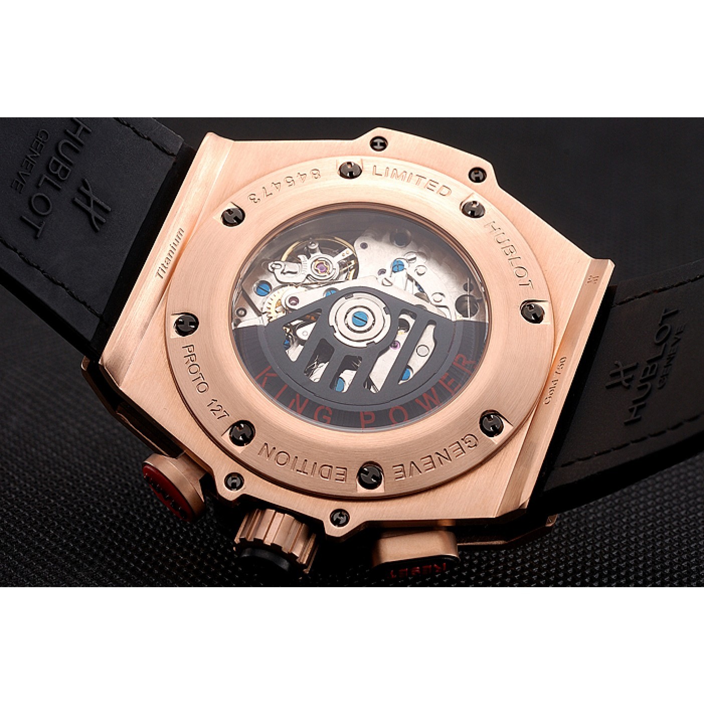MiroTime Swiss Hublot Big Bang Limited Edition Formula 1 Black And Red Dial Gold Case Black Strap 62287