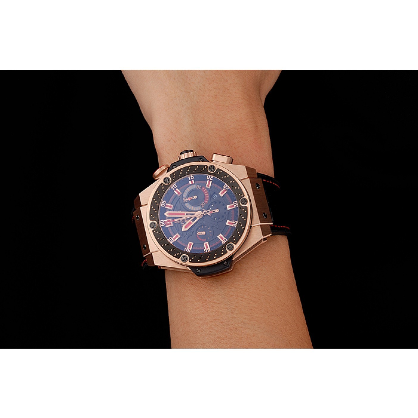 MiroTime Swiss Hublot Big Bang Limited Edition Formula 1 Black And Red Dial Gold Case Black Strap 62287