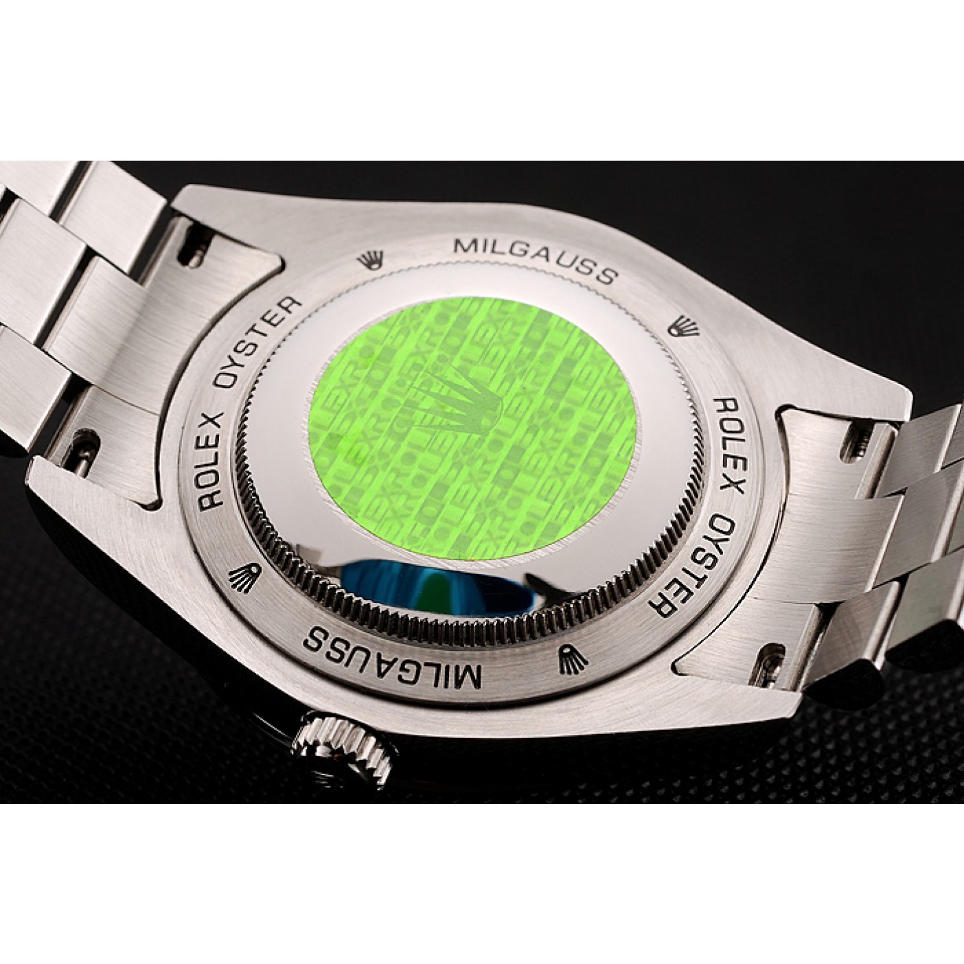 MiroTime Swiss Rolex Day-Date Ice Blue Dial Diamond Case Diamond Numerals Stainless Steel Bracelet 1453963