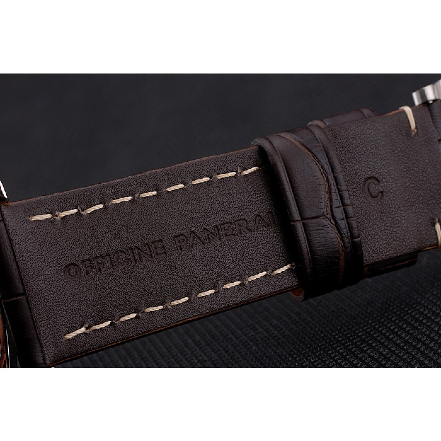 MiroTime Swiss Panerai Radiomir 1940 Chronograph White Dial Stainless Steel Case Brown Leather Strap