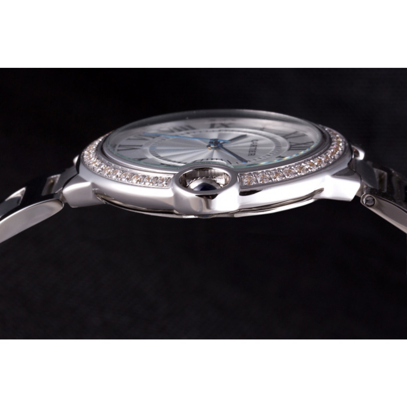MiroTime Cartier Ballon Bleu 42mm White Dial Diamonds Stainless Steel Case And Bracelet