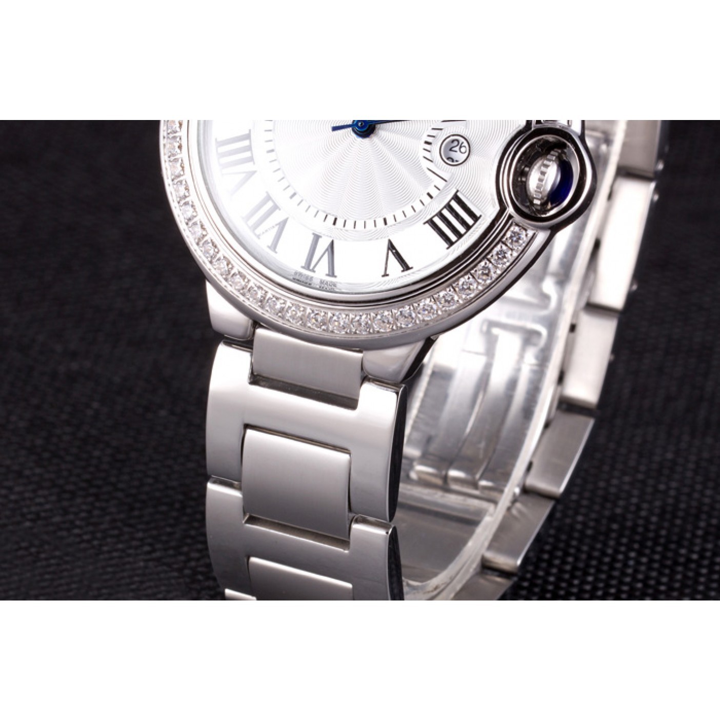 MiroTime Cartier Ballon Bleu 42mm White Dial Diamonds Stainless Steel Case And Bracelet