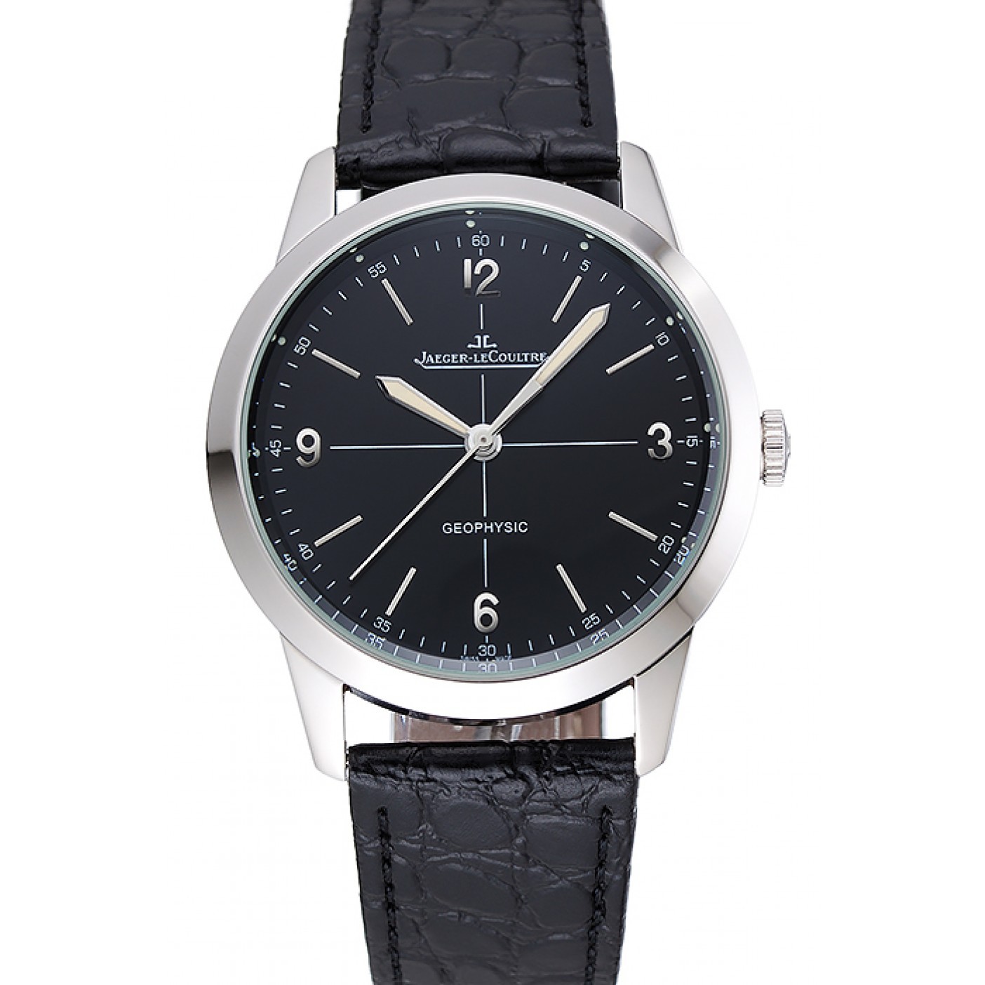 MiroTime Jaeger LeCoultre Geophysic Black Dial Silver Case Black Leather Bracelet 1454041