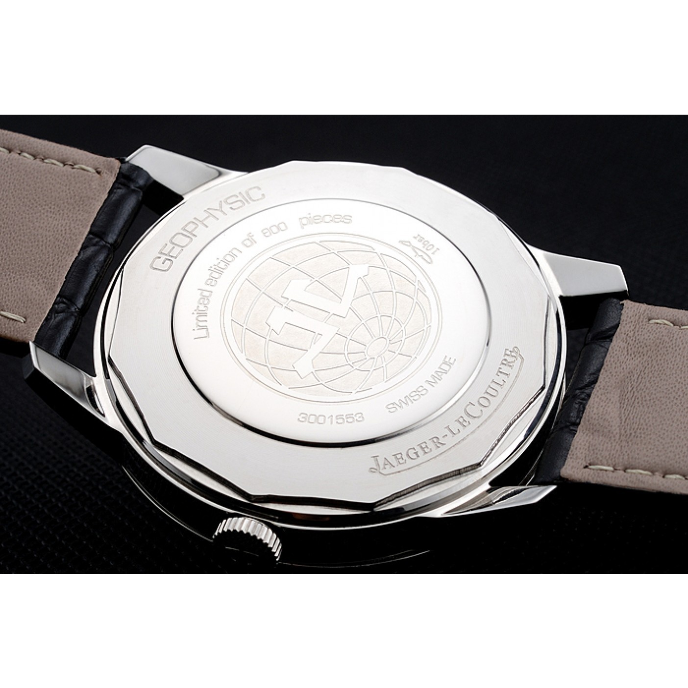 MiroTime Jaeger LeCoultre Geophysic Black Dial Silver Case Black Leather Bracelet 1454041