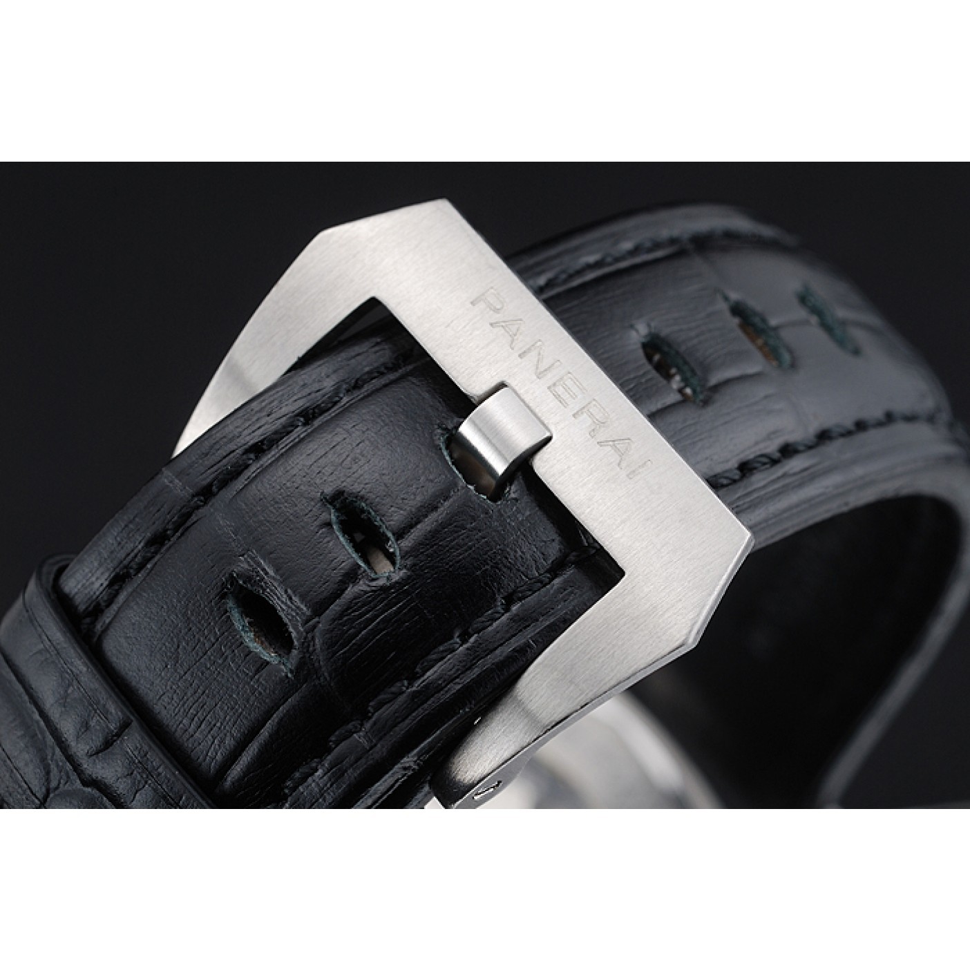 MiroTime Panerai Luminor Gmt Black Dial Black Leather Bracelet