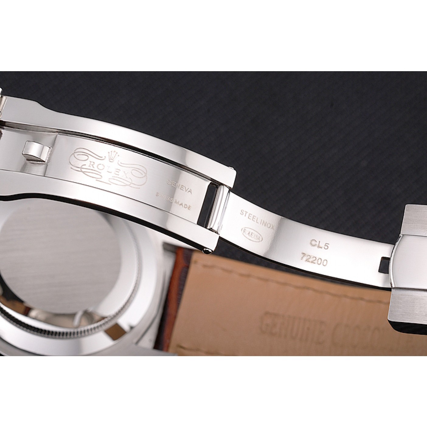 MiroTime Rolex Sky Dweller White Dial Stainless Steel Case Brown Leather Strap