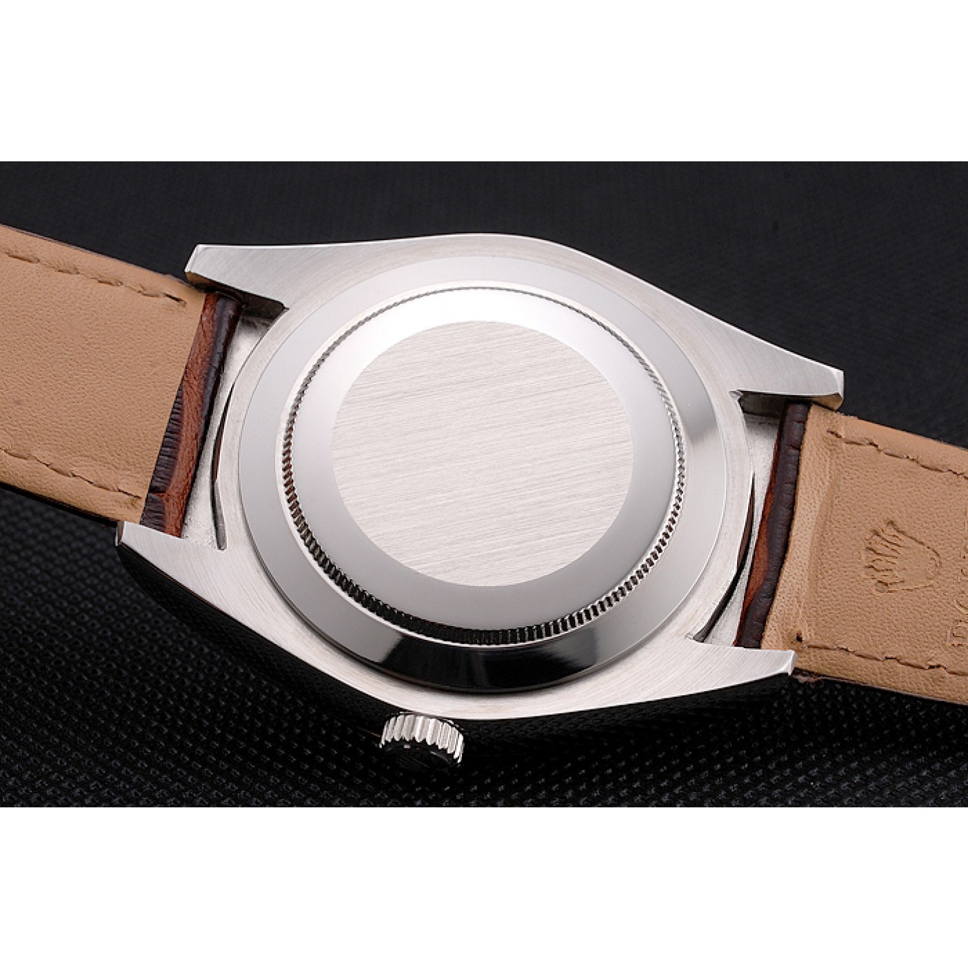 MiroTime Rolex Sky Dweller White Dial Stainless Steel Case Brown Leather Strap