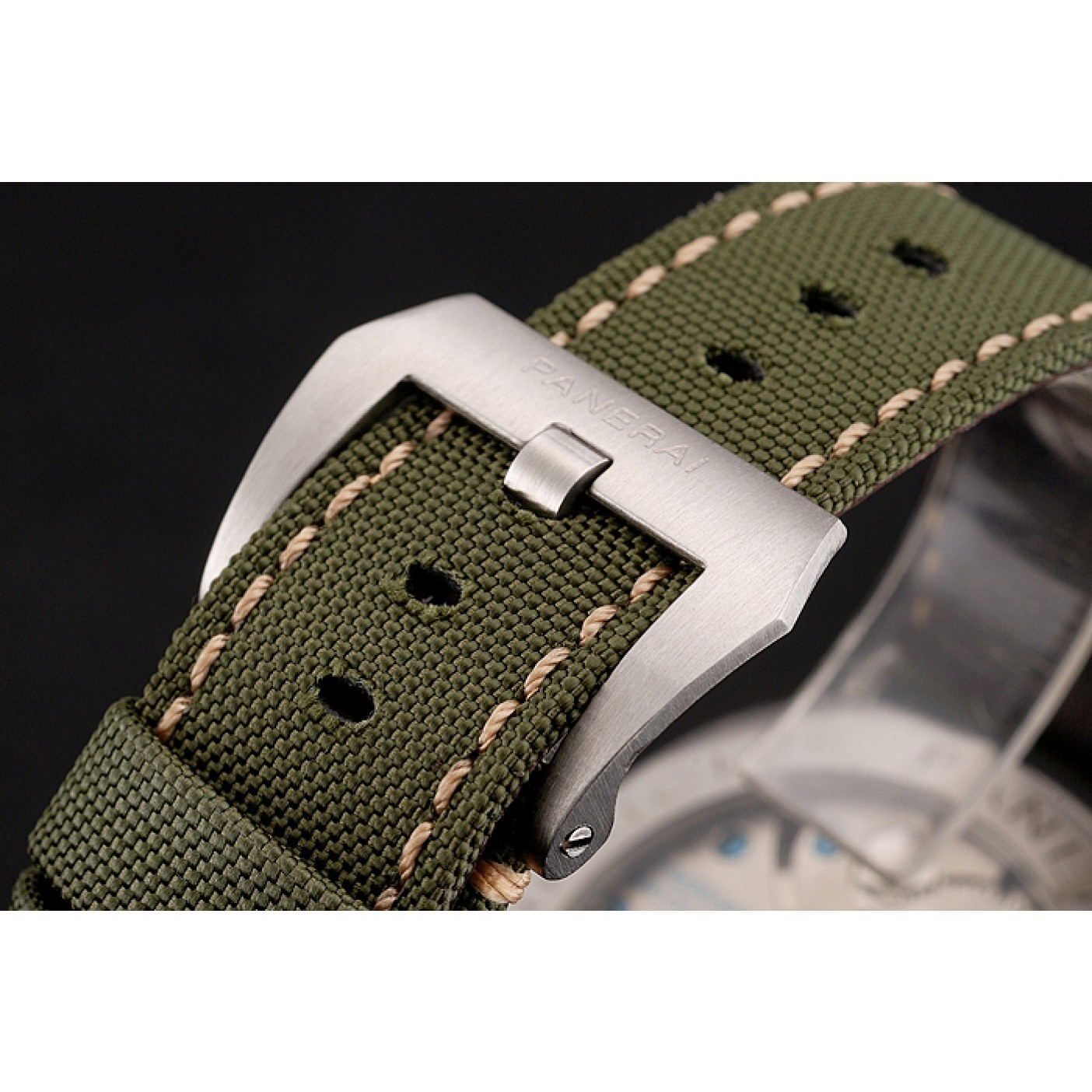 MiroTime Panerai Radiomir Black Seal Logo Acciaio Black Dial Green Bracelet 1454017