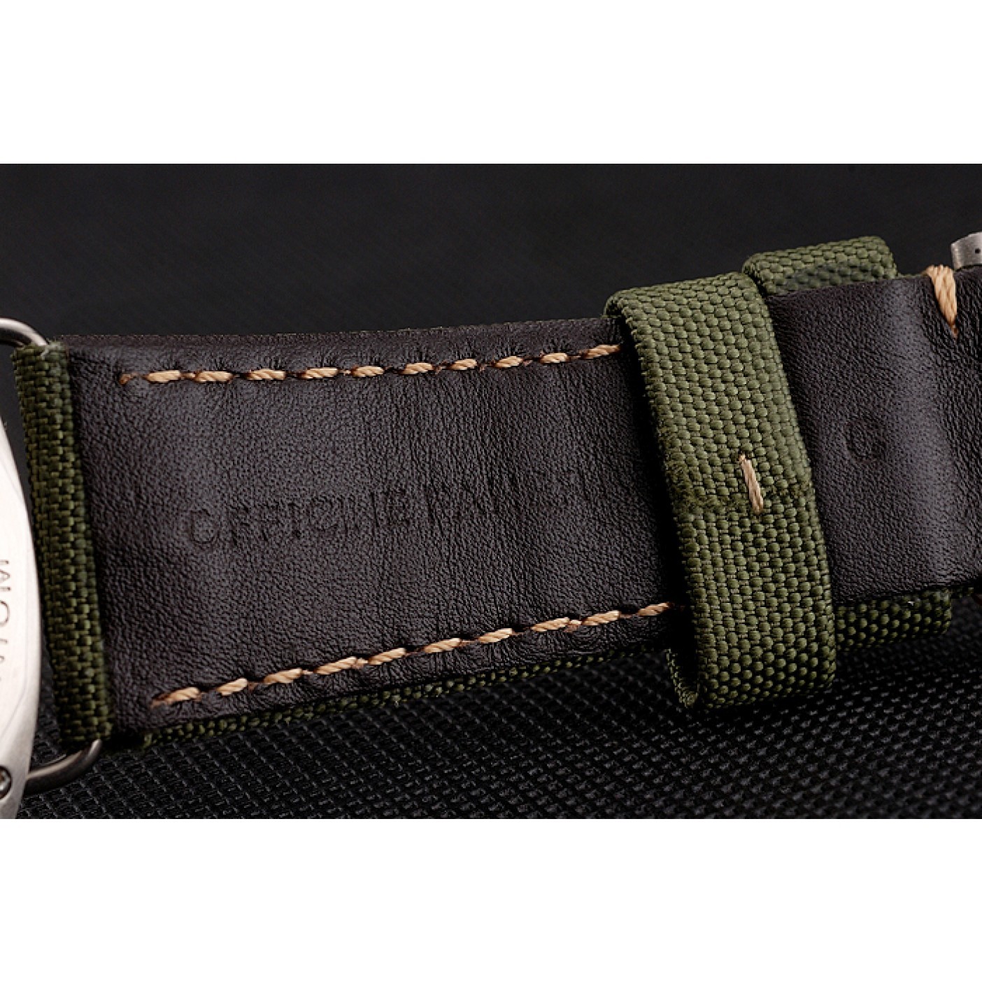 MiroTime Panerai Radiomir Black Seal Logo Acciaio Black Dial Green Bracelet 1454017