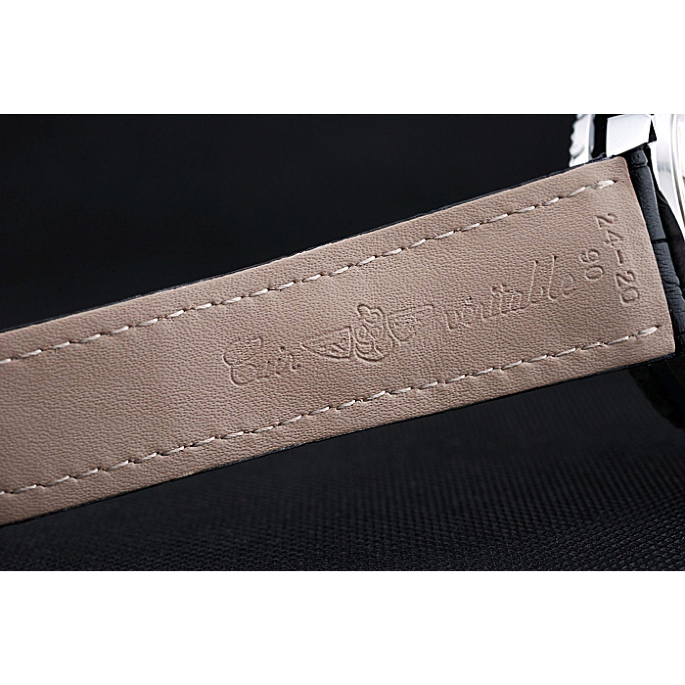 MiroTime Breilting Bentley Supersports Black And Red Dial Black Leather Bracelet 622430