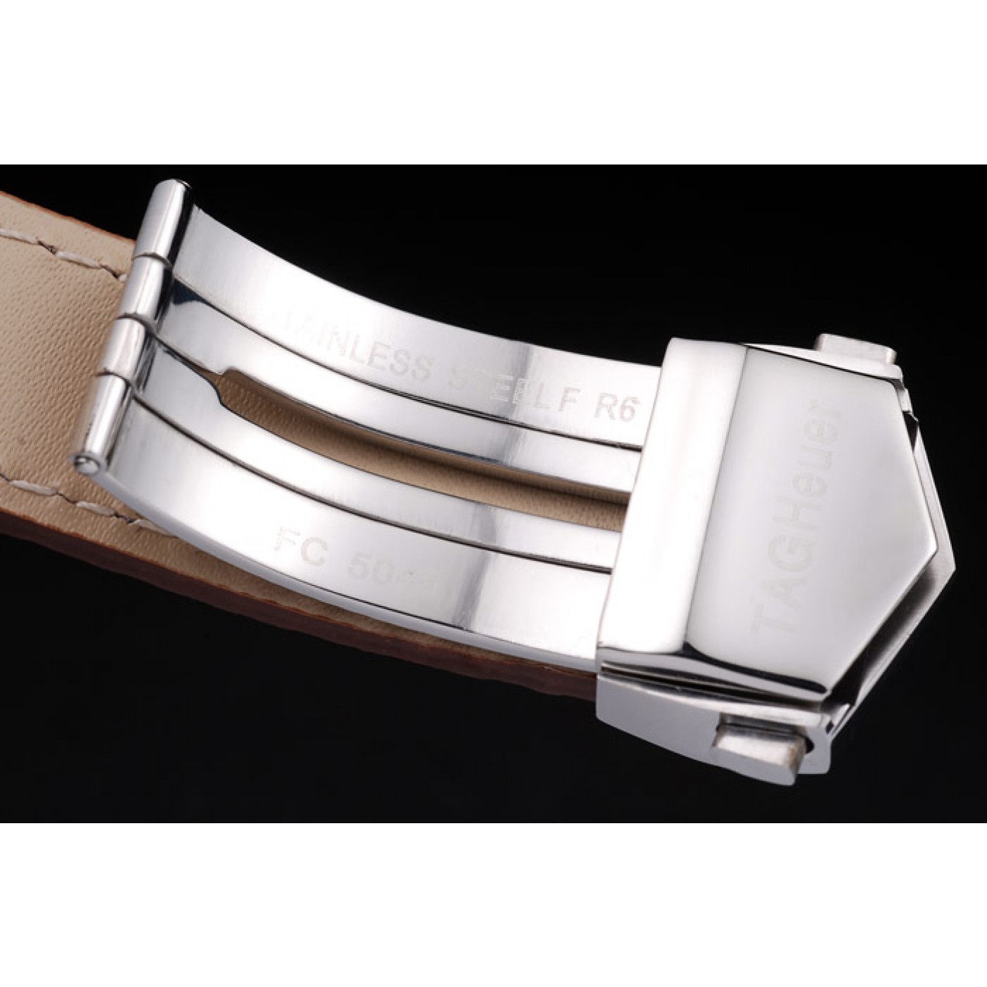 MiroTime Tag Heuer Monaco Brushed Stainless Steel Case White Dial Brown Leather Strap 98173