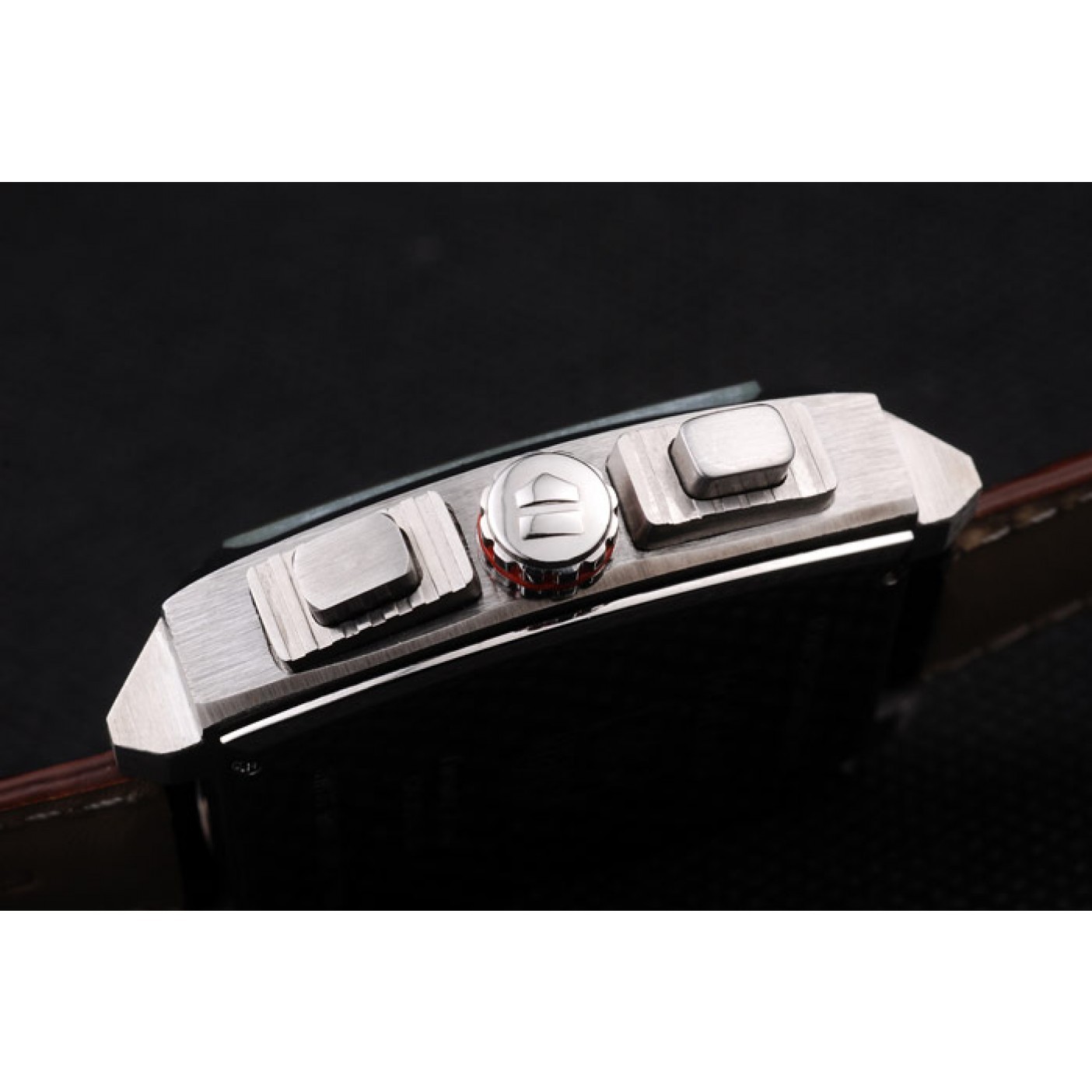 MiroTime Tag Heuer Monaco Brushed Stainless Steel Case White Dial Brown Leather Strap 98173