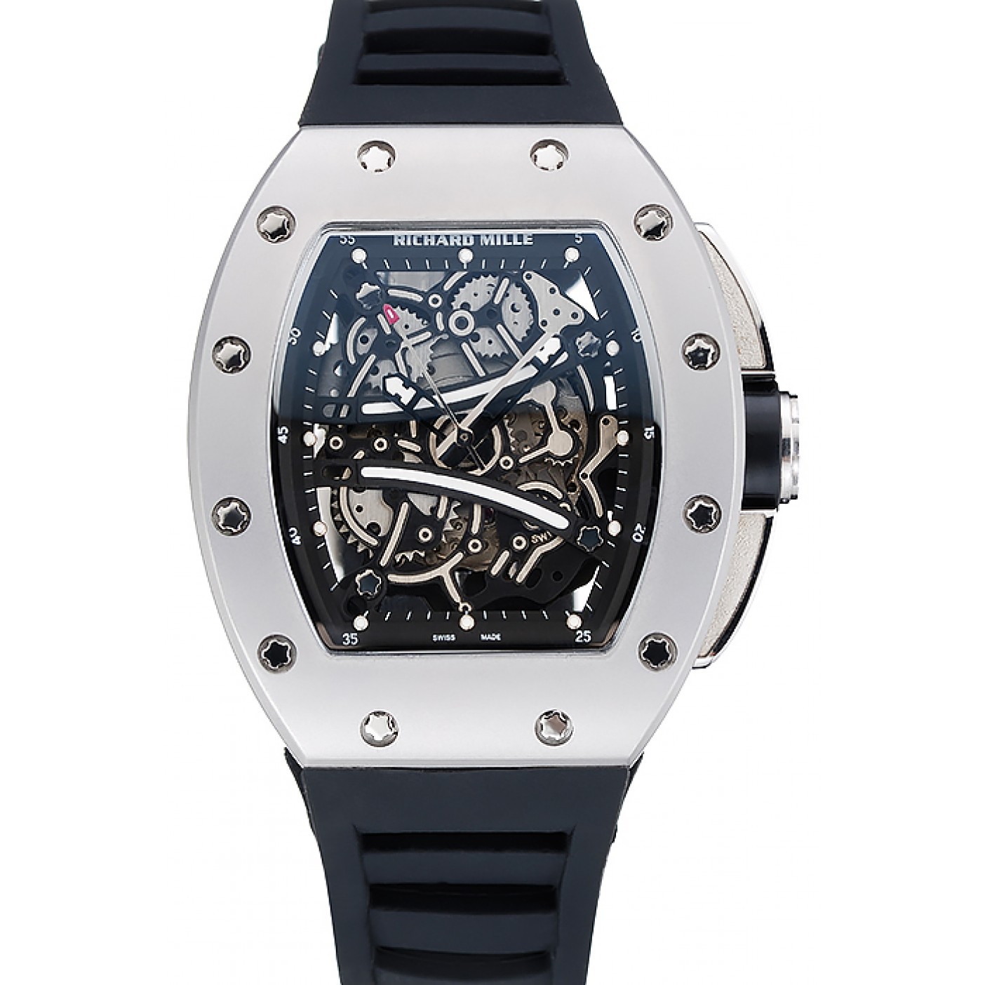 MiroTime Richard Mille RM 61-01 Yohan Blake Limited Edition Silver Case Black Bracelet 1454204